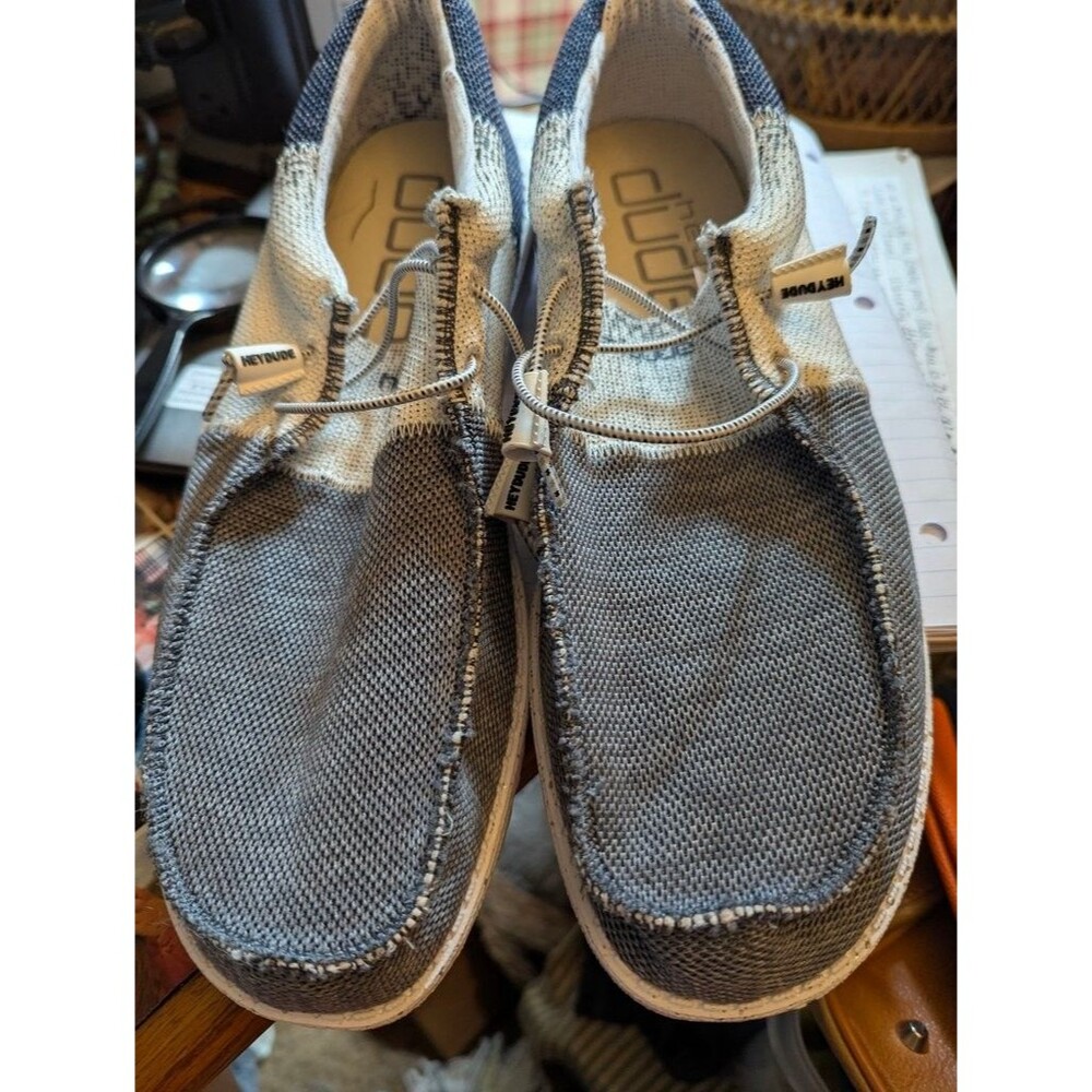 Hey Dude Wally NWOT Men's Grey, What, Navy Size 14 Casual ShoesPants